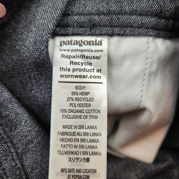 Patagonia All Seasons Hemp Canvas Bib Overalls Ink Black 56426 Womens Medium REG - Picture 14 of 14